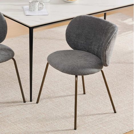 Silla de comedor chenilla respaldo curvo OKMYHOME (1/5)