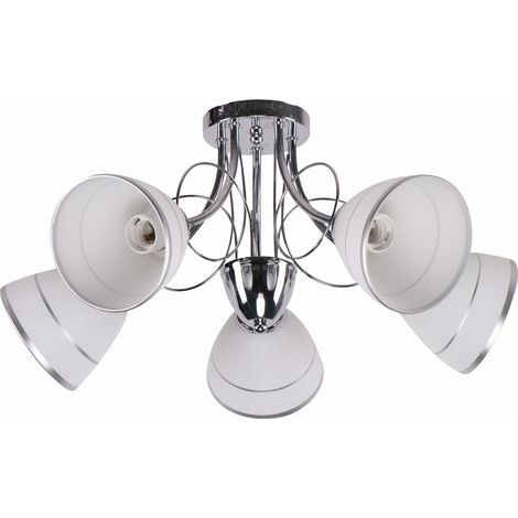 Lampadario Candellux Elotte 5 luci E27 bianco cromo (1/3)