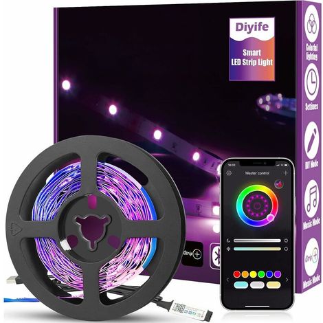 3M Super Bright LED Strip [App Smart Control], Multicolor Bluetooth 5050 RGB LED Strip, Music/Voice Synchronization Color Changing for Home Lighting, Party Decoration