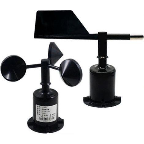 Capteur de vitesse et de direction du vent en polycarbonate de 30 m/s avec trois coupelles, adapté aux stations météorologiques extérieures. (1/5)