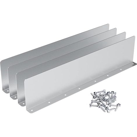 Set of 4 aluminum gutter splash guards, prevents water from overflowing the gutter for valleys, corners, and straight sections. (1/5)