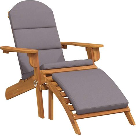 Silla de jardín Adirondack con reposapiés madera maciza acacia vidaXL