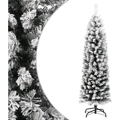 Sapin de Noël artificiel Arbre de Noël Décoration de Fête de Noël mince flocon de neige Vert 120 cm PVC ETJTE766115 (1/5)