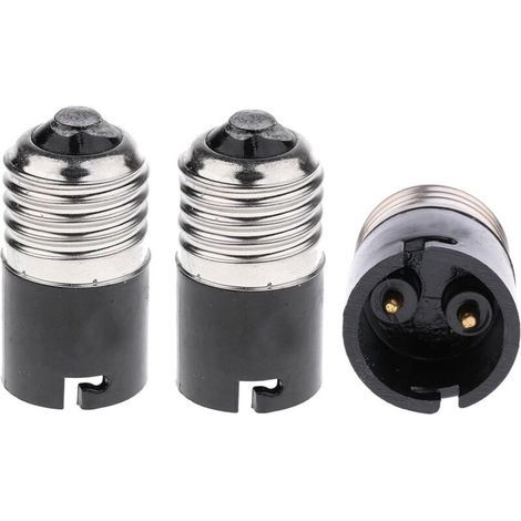 E27 to B22 Bulb Converter Adapter (3-Pack) - Black (1/4)