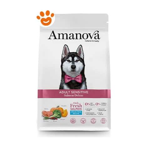 Amanova Dog Adult Sensitive Salmon Delux - Sacco 2 Kg - Cibo Secco Cani