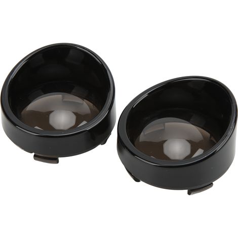 Paire de verres de clignotants moto avant/arrière noirs fumés pour TOURING FLHX FLTRI FLHRS 2000+ (1/5)