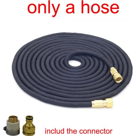 Tuyau d'arrosage extensible Magic Hose (noir uniquement, 30 m) avec pistolet à eau haute pression et outils de nettoyage pour le lavage de voiture.