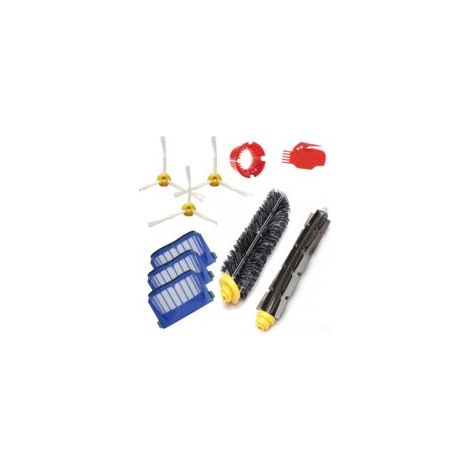 Kit de pièces de rechange, brosse agitatrice flexible, filtre Aero Vac et brosse latérale compatibles avec les aspirateurs iRobot Roomba séries 600, 595, 610, 614, 618, 620, 630, 640, 650, 660, 660 80 (1/2)