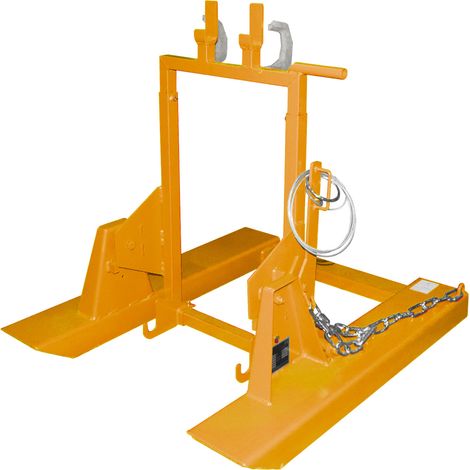 Bauer Mülltonnen-Kipper MK 120 mit Gabelzinkenaufnahme, 1x80/120l, Gelborange