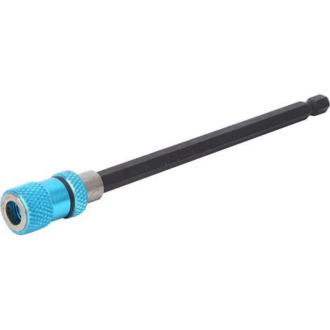 Blauer 1/4-Zoll-Schaft-Schraubendreherbithalter aus Edelstahl mit Schnellwechselsystem und Magnetverschluss, 150 mm (1/5)