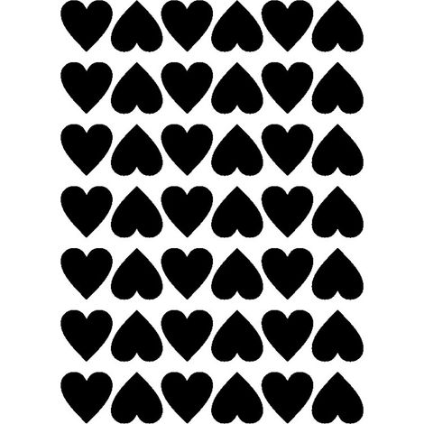 Lot de 42 autocollants coeur vinyle noir 5x5 cm déco murale salon chambre surface lisse (1/3)