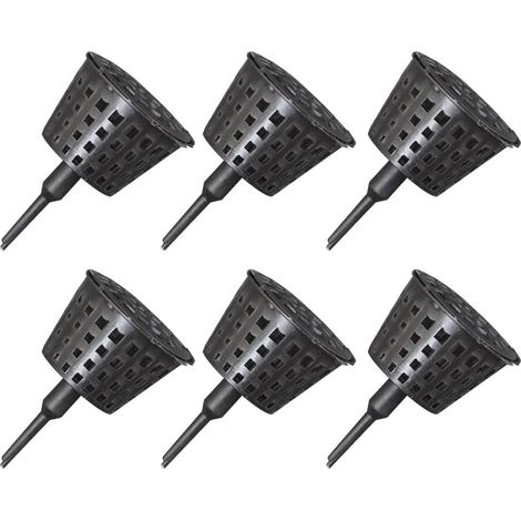 Lot de 20 paniers d'engrais pour bonsaï avec couvercle en plastique pour plantes, fleurs, bonsaï, culture automatique, fertilisation automatique, fournitures de jardin, noir Taille L (1/5)