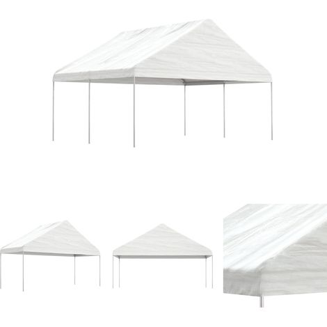 The Living Store - Pavillon mit Dach Weiß 4,46x5,88x3,75 m Polyethylen (1/5)