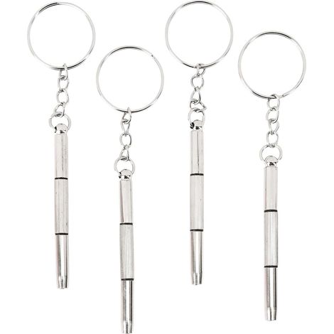 Set di 4 mini cacciaviti di precisione per occhiali - Set 3 in 1 per la riparazione di occhiali da sole con portachiavi per occhiali, montature e orologi (1/5)