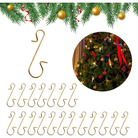 Lot de 100 crochets de décoration de Noël en acier inoxydable - Cintres en forme de S à suspendre - Décorations de Noël pour sapin de Noël, loisirs créatifs (1/4)