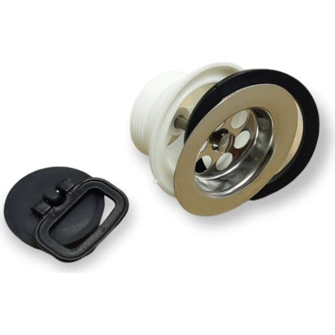 Piletta in Plastica per Cucina Lavandino 1"1/2 con Tappo in gomma da 52