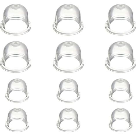 Juego de 12 copas de carburador (19 mm y 22 mm), bomba de cebado de combustible, inyector de combustible de gasolina para motosierra, soplador, cortacésped (transparente) (1/4)