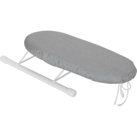 Planche à repasser pliable pour manchettes et cols, idéale pour la maison et les voyages, en tissu argenté. (1/5)