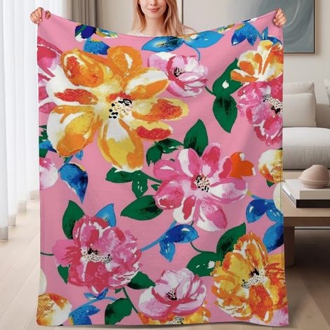 Couverture de lit en polaire, jeté doux et chaud pour le printemps, légère et luxueuse en microfibre de polyester, décoration élégante pour la maison, cadeau idéal pour hommes et femmes,6080 pouces (1/4)