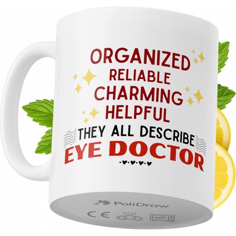 Lustige Kaffee- oder Teetasse mit witzigem Textdesign für Augenärzte – ideal für Geburtstage, Namenstage, Feiertage und besondere Anlässe. Hochwertige Tasse für Zuhause, Büro und Arbeit. Farbe: Weiß, (1/5)