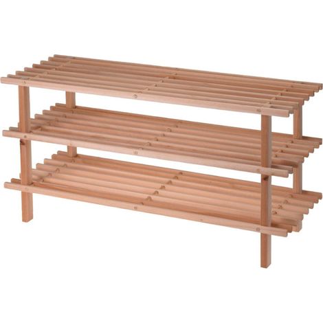 Étagère à chaussures en bois d&aposépicéa 77x26xh.40 cm - talla (1/3)