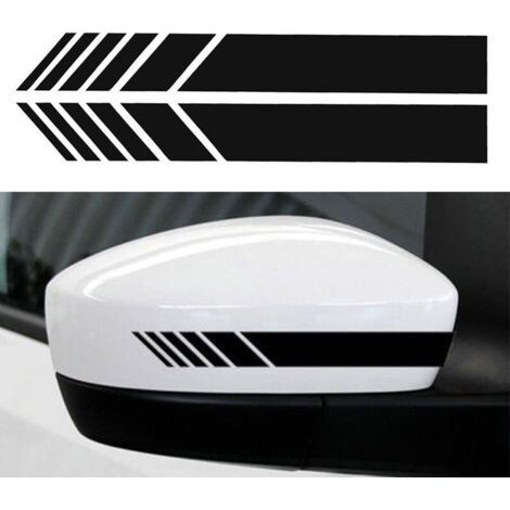 Accessoires extérieurs de voiture rétroviseur autocollants décor voiture corps autocollant vinyle 4 pièces (noir)