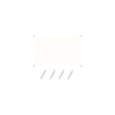 Voile d'ombrage Rectangulaire Carré 2.5x3m Color Crème,Toile Imperméable Une Protection des Rayons UV à 95%, pour en Plein air, Jardin & terrasse, Piscine (1/5)