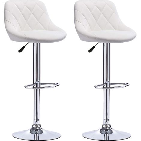 Aqrau  2 Tabouret de bar cuillère blanche