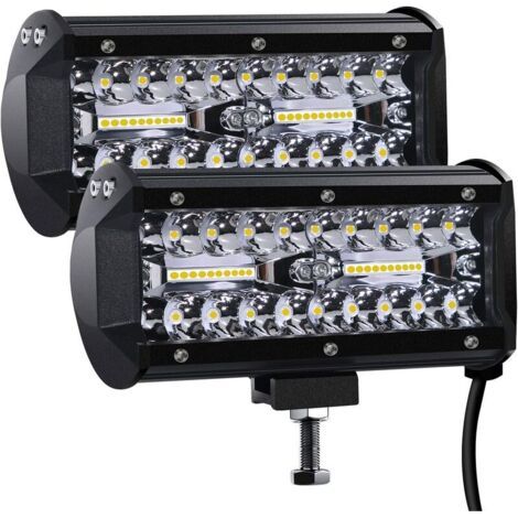 Phare de Travail LED 12V 300W 7'' - Projecteur LED Étanche IP67, Puissant Éclairage Spot et Flood pour Voiture, Camion, Tracteur, SUV, Bateau (Lot de 2)