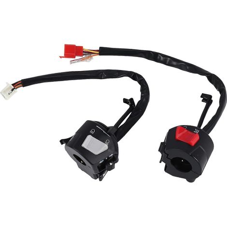 Interruptores de manillar de motocicleta de 22 mm, izquierda y derecha, bocina, intermitentes, faro, arranque eléctrico, controlador de manillar (1/5)