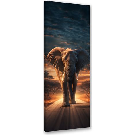 Tableau sur toile Eléphant Safari animal 30x90 (1/5)