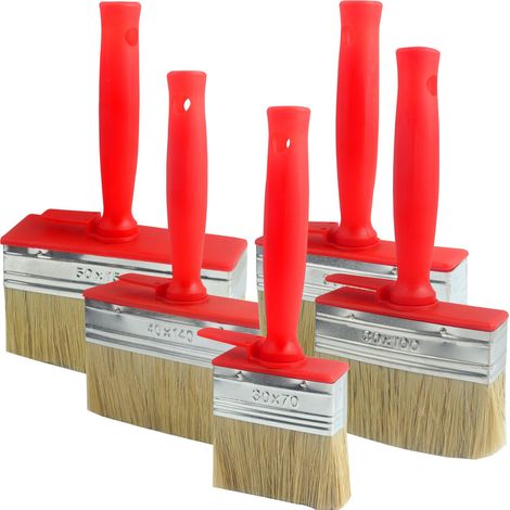 Lot de 5 pinceaux de peinture pour clôture, sol, bois, convient à tous les types de travaux de peinture (1/5)