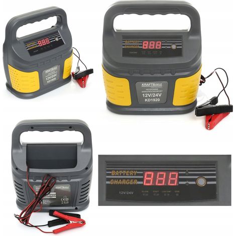 Cargador de baterías con microprocesador Kraft Dele KD1920 12V/24V 60-200Ah (1/5)