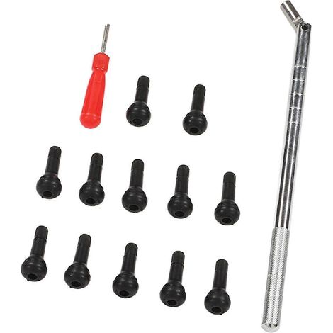 Kit de montage de valves de pneus à tête unique en 14 pièces pour camping-cars, vélos, voitures électriques et SUV