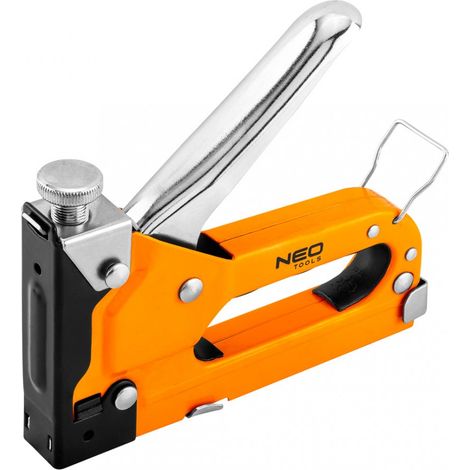 Cucitrice per tappezzeria 4-14 mm, in acciaio, con punti metallici a J. (1/3)
