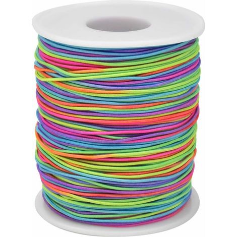 RGE Fil tressé de corde d'artisanat de corde d'arc-en-ciel pour la fabrication de bijoux de bracelet 1mm x 100m