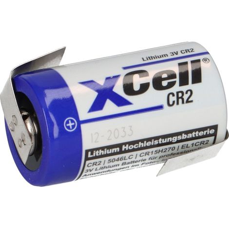 XCell Photobatterie CR2 Lithium 3V / 850mAh Z-Lötfahne (1/5)