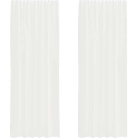 Maison Exclusive - Rideaux en voile avec passe-tringles 2 pcs blanc