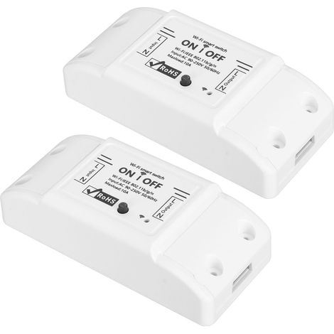 2 Interrupteurs Connectés Miniatures, Commande Vocale Alexa/Google, Programmation Horaires, Télécommande App, 90-250V 10A AC (1/5)