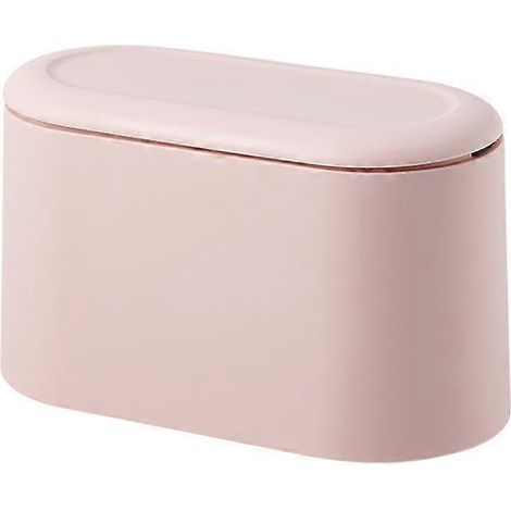 Mini poubelle avec couvercle - Petite poubelle amovible (rose) (1/5)