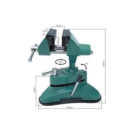Etau a ventouse avec tete standard machoires 75mm