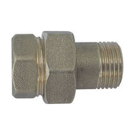 RACCORD DROIT  MF 3 PIÈCES  LAITON JAUNE Dimension : 1"1/2