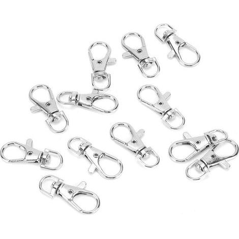 12 pièces anneaux de pied d'oiseaux de compagnie cage porte boucle serrure griffe déclencheur mousqueton fer anti-évasion accessoire pour oiseaux de compagnie perroquet petits animaux (1/5)