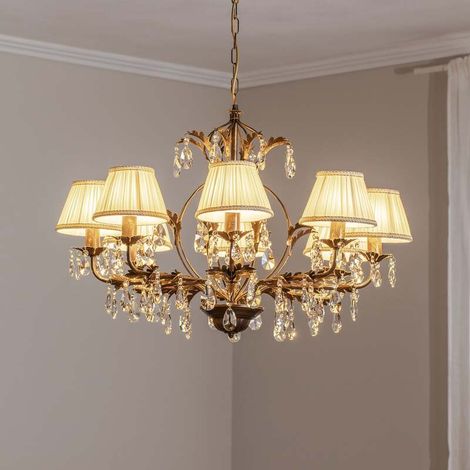 [GEBRAUCHT] B-Ware Kronleuchter Karen Hängelampe 8-flammig LED dimmbar bronze Ø80cm elegant (1/2)