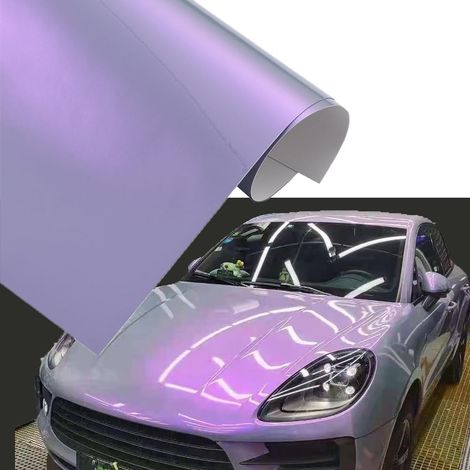 Film autocollant pour voiture effet caméléon - Film autocollant et canaux d'air - Étanche - Violet et gris - 50 x 152 cm (1/5)