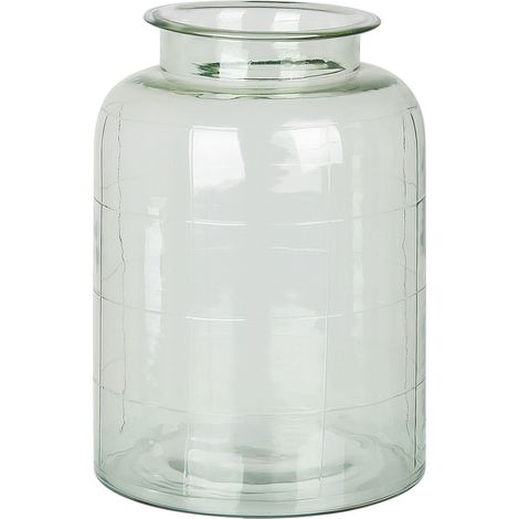 Vaso decorativo per fiori 35 cm cilindrico in vetro fatto a mano verde chiaro Vindaloo (1/5)