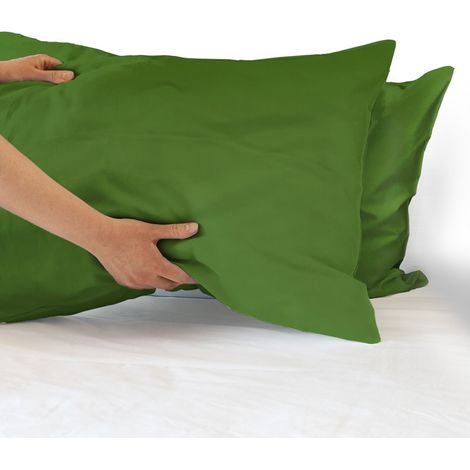 Coppia federe per Cuscino guanciale Letto 100% Cotone Made in Italy con patella interna Prateria - 52x80 cm