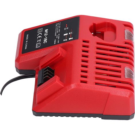 Chargeur universel 100‑240V pour batteries Milwaukee M12 M14 M18, avec fonction de maintien, prise européenne (1/5)
