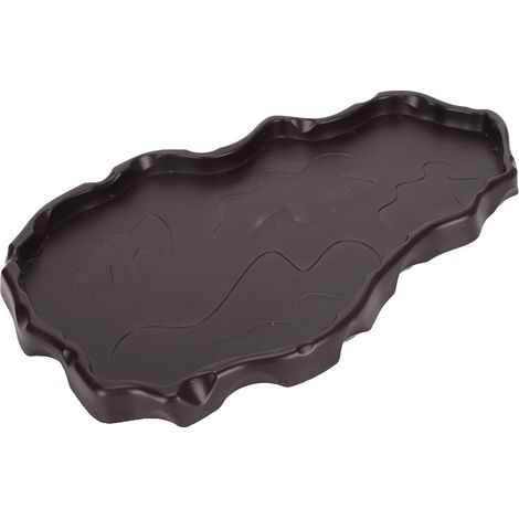 NW-29 Abreuvoir/mangeoire en plastique pour reptiles, serpents et grenouilles, couleur café foncé, pour décoration de jardin. (1/5)