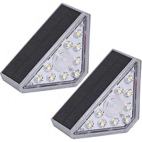 2 Stück Solar-Stufenleuchten, wasserdicht, für den Außenbereich, Treppenbeleuchtung, Gartendekoration, Induktions-Highlight-Modell (1/5)